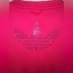 Hot pink adidas rhinestone zip up